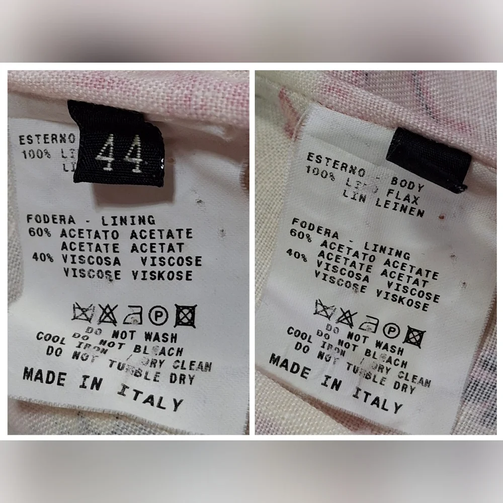 Vintage Etro Milano Floral Print Paisley Linen Blazer Women Size 8US / 44IT - Picture 10 of 16